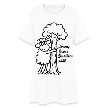 Baumfreund Schaf Umarmung - Frauen T-Shirt-Kleid - Weiß - Vorne