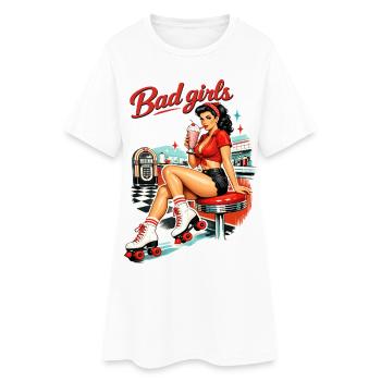 Pin-Up Girl Rétro : Bad Girls style diner années 50 - Robe T-shirt Femme - blanc - Devant