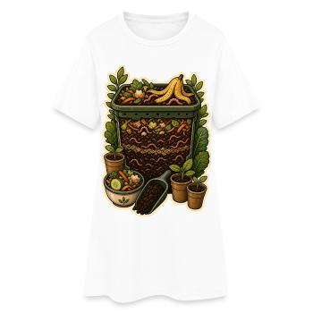 Coupe transversale de jardin de compost de vers - Robe T-shirt Femme - blanc - Devant