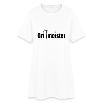 Grillmeister mit Grillbesteck - Frauen T-Shirt-Kleid - Weiß - Vorne