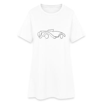 Oldtimer Cabrio Hot Rod Tribal - Frauen T-Shirt-Kleid - Weiß - Vorne