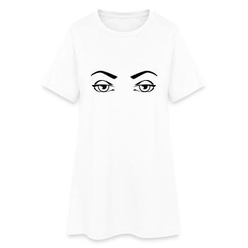 Yeux fatigués - Robe T-shirt Femme - blanc - Devant