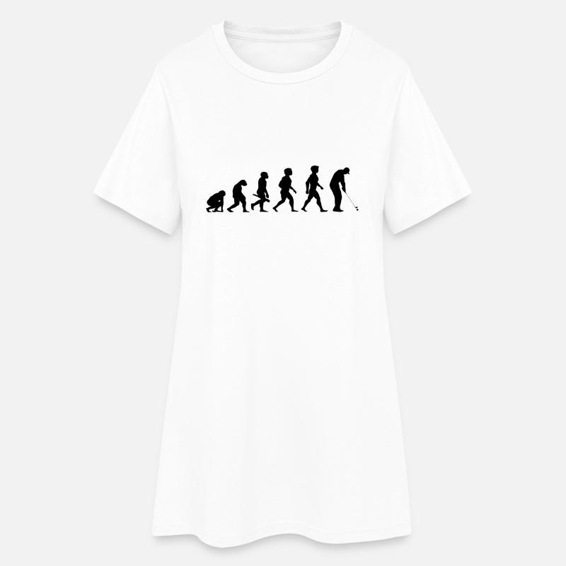 Evolution Golf Golfer Golfer Terrain de golf - Robe T-shirt Femme - blanc