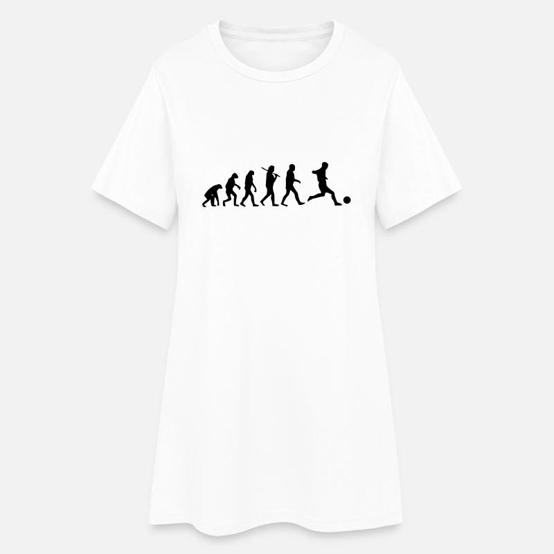 Evolution Fußball - Frauen T-Shirt-Kleid - Weiß