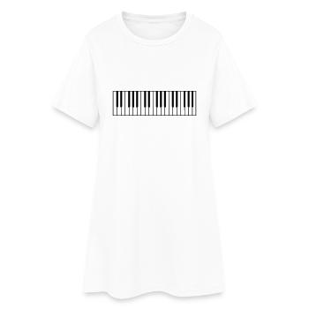 klavier - Frauen T-Shirt-Kleid - Weiß - Vorne