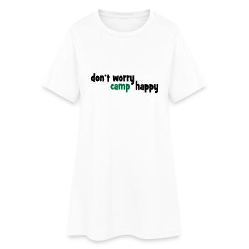 camping - Frauen T-Shirt-Kleid - Weiß - Vorne