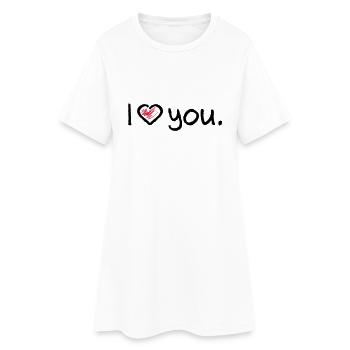 i love you 2c vector - Frauen T-Shirt-Kleid - Weiß - Vorne