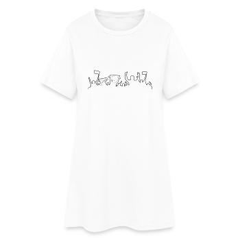 Fans Silhouette - Frauen T-Shirt-Kleid - Weiß - Vorne