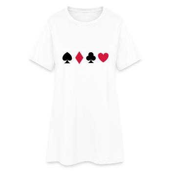 Carte de Poker - Robe T-shirt Femme - blanc - Devant