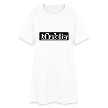 leiharbeiter - Frauen T-Shirt-Kleid - Weiß - Vorne