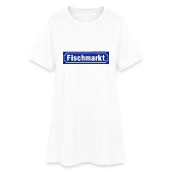 Fischmarkt - Frauen T-Shirt-Kleid - Weiß - Vorne