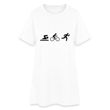 Triatlon_v9 - Frauen T-Shirt-Kleid - Weiß - Vorne