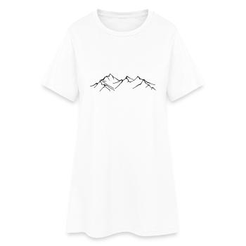 Berg Silhouette - Frauen T-Shirt-Kleid - Weiß - Vorne