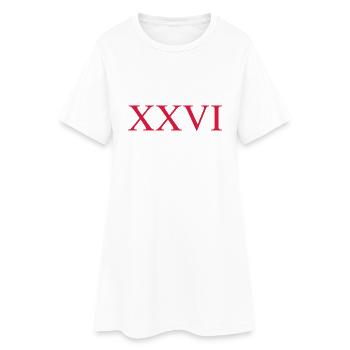 26 - Women’s T-Shirt Dress - white - Front