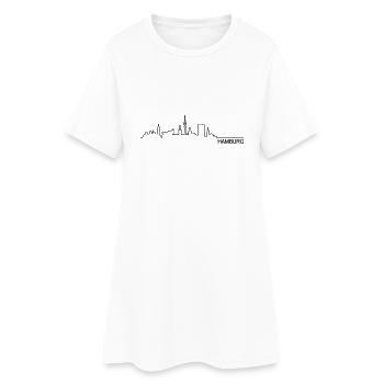 Skyline Hamburg - Frauen T-Shirt-Kleid - Weiß - Vorne