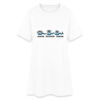 drei Musen - Frauen T-Shirt-Kleid - Weiß - Vorne