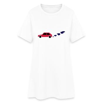 auto - Frauen T-Shirt-Kleid - Weiß - Vorne