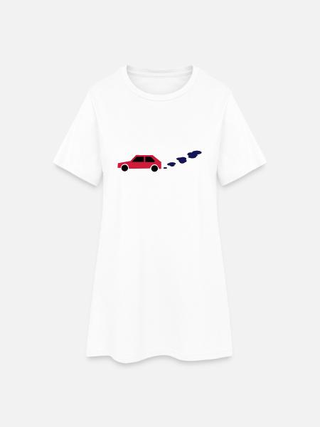 voiture - Robe T-shirt Femme - blanc
