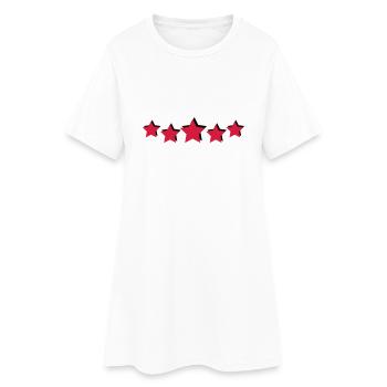 sterne - Frauen T-Shirt-Kleid - Weiß - Vorne