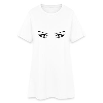 Yeux belle femme - Robe T-shirt Femme - blanc - Devant