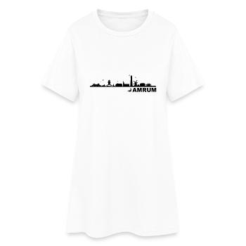 Skyline - Küste Amrum - Frauen T-Shirt-Kleid - Weiß - Vorne