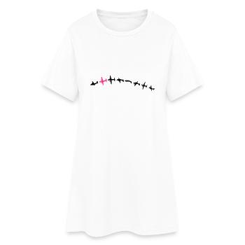 Aircraft-Roll-2Col - Frauen T-Shirt-Kleid - Weiß - Vorne