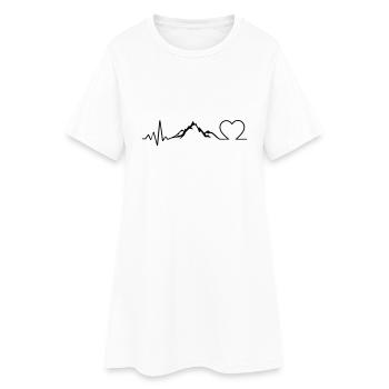 Landschaft - Berge Puls - Frauen T-Shirt-Kleid - Weiß - Vorne