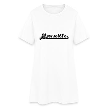 écrit marseille - Robe T-shirt Femme - blanc - Devant