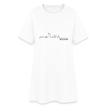 Skyline Bochum Linie - Frauen T-Shirt-Kleid - Weiß - Vorne