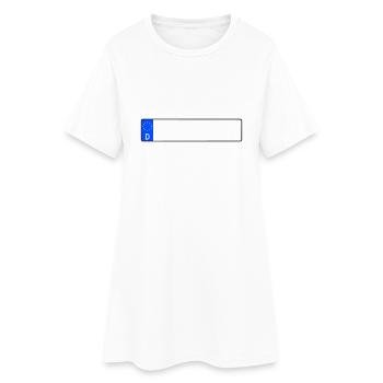 Autokennzeichen - Frauen T-Shirt-Kleid - Weiß - Vorne