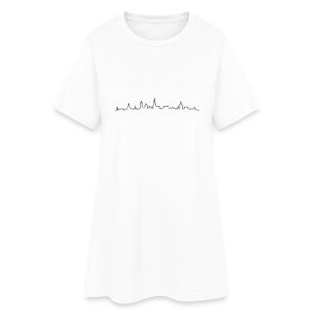 Skyline Rostock - Frauen T-Shirt-Kleid - Weiß - Vorne