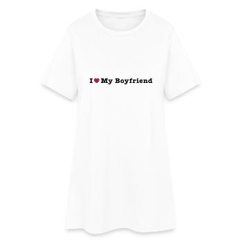 mp_i_love_my_boyfriend - Robe T-shirt Femme - blanc - Devant