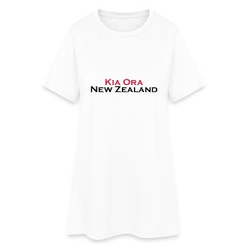 Kia Ora New Zealand - Frauen T-Shirt-Kleid - Weiß - Vorne