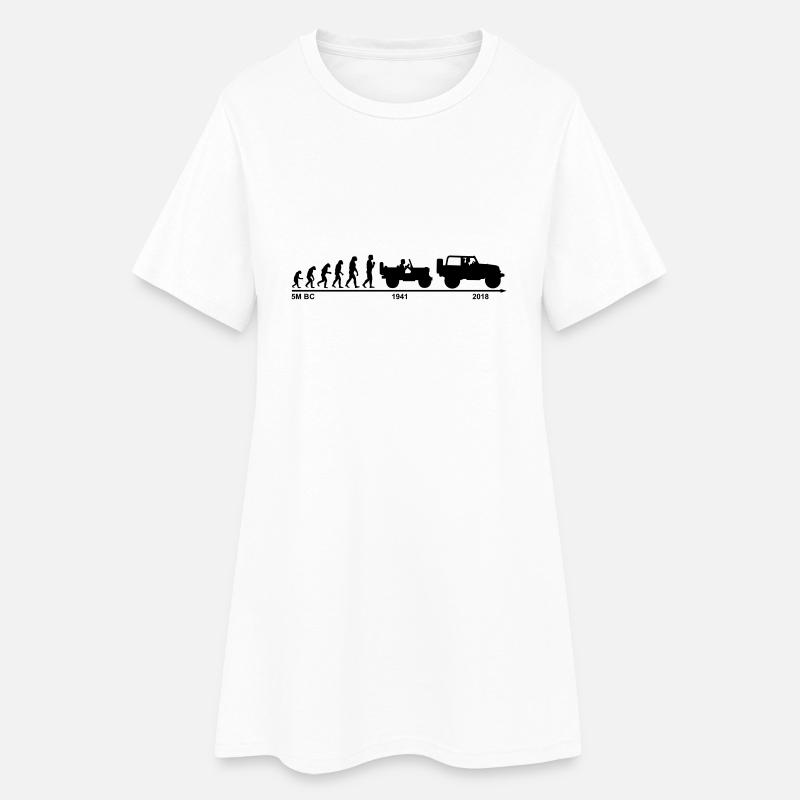 jeep evolution - Frauen T-Shirt-Kleid - Weiß