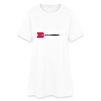 Dart-Pfeil - Frauen T-Shirt-Kleid - Weiß - Vorne