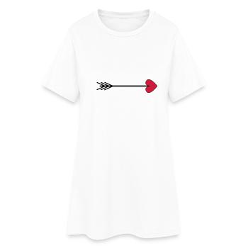 Arrow Heart Arrow Gift Idea Valentines Day Love - Women’s T-Shirt Dress - white - Front