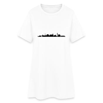Skyline Cottbus - Frauen T-Shirt-Kleid - Weiß - Vorne