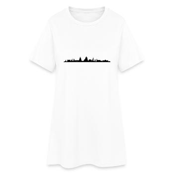 Skyline - Erfurt - Frauen T-Shirt-Kleid - Weiß - Vorne