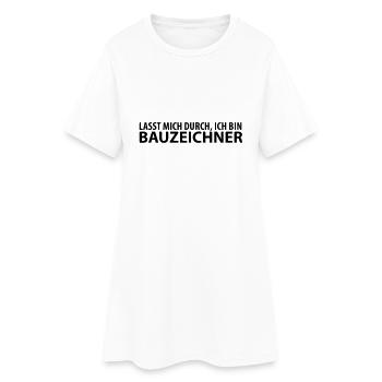 bauzeichner - Frauen T-Shirt-Kleid - Weiß - Vorne