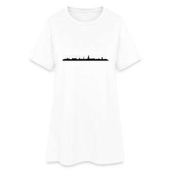 Skyline Stockholm - Frauen T-Shirt-Kleid - Weiß - Vorne