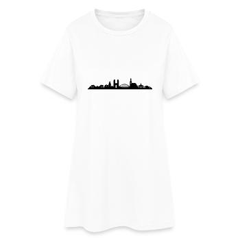 Skyline Saarbrücken Silhouette - Frauen T-Shirt-Kleid - Weiß - Vorne