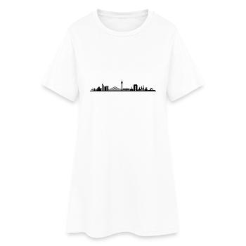 Skyline - Düsseldorf - Frauen T-Shirt-Kleid - Weiß - Vorne