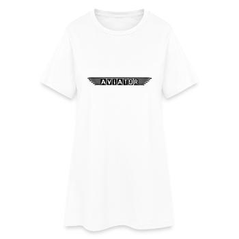 aviator_vec_1 de - Frauen T-Shirt-Kleid - Weiß - Vorne