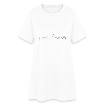 Skyline Mainz - Frauen T-Shirt-Kleid - Weiß - Vorne