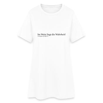 Im Wein liegt die Wahrheit! - Frauen T-Shirt-Kleid - Weiß - Vorne