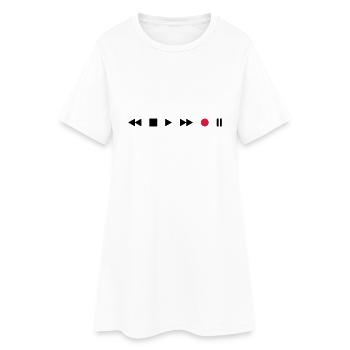 Lecteur de cassettes - Robe T-shirt Femme - blanc - Devant