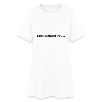 Look behind you - Frauen T-Shirt-Kleid - Weiß - Vorne