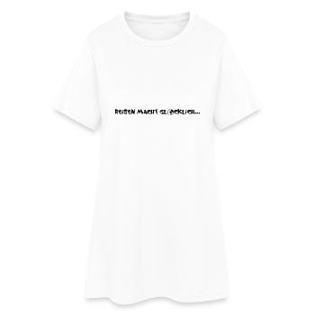 Reisen macht glücklich - Frauen T-Shirt-Kleid - Weiß - Vorne
