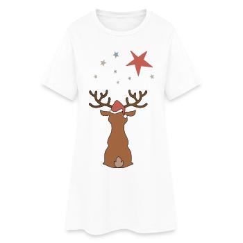 Weihnachten - Frauen T-Shirt-Kleid - Weiß - Vorne