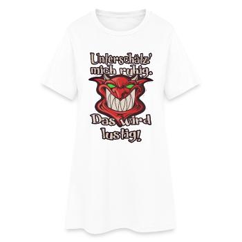 Das wird lustig! - Frauen T-Shirt-Kleid - Weiß - Vorne